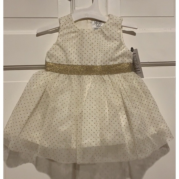 Carter's Other - New Special Occasion Dress Carter's Just One You Gold Polka Dot  Size 3M Wedding